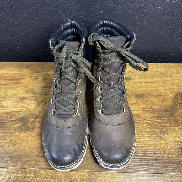 Timberland Boots Women's 8M Brown Leather Hiking Lace Up Padded Collar Lug Sole - Picture 3 of 7